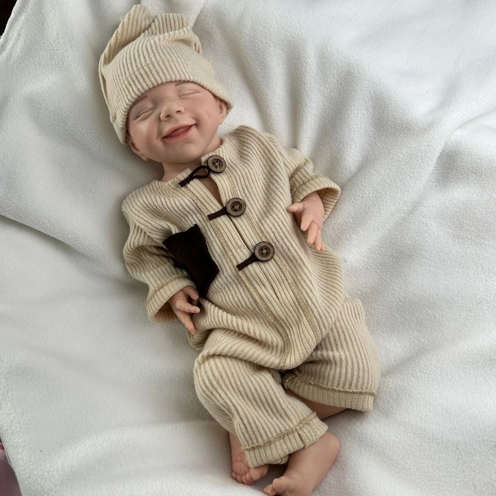 리얼 핸드메이드 18인치 실리콘 재생 여아 4월 방수 유연성 인형, 육아 실천 크리스마스 선물 장난감