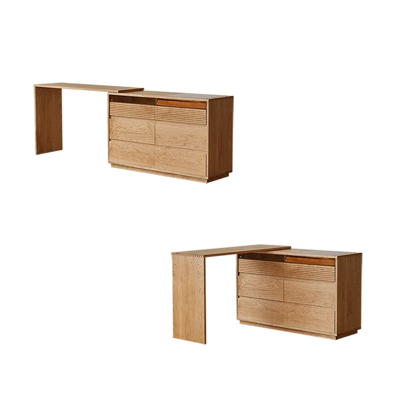 

Mahogany solid wood dresser chest cabinet integrated removable cream wind bedroom bedside makeup table storage cabinet