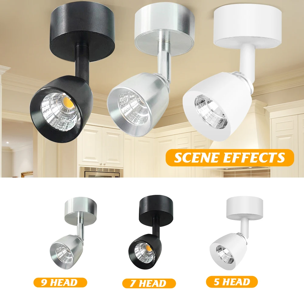 Modern Design Dimmable LED Wall Lamp 360 Rotating Adjust LED Spot light 7W10W LED Ceiling Downlight Background Wall Lighting