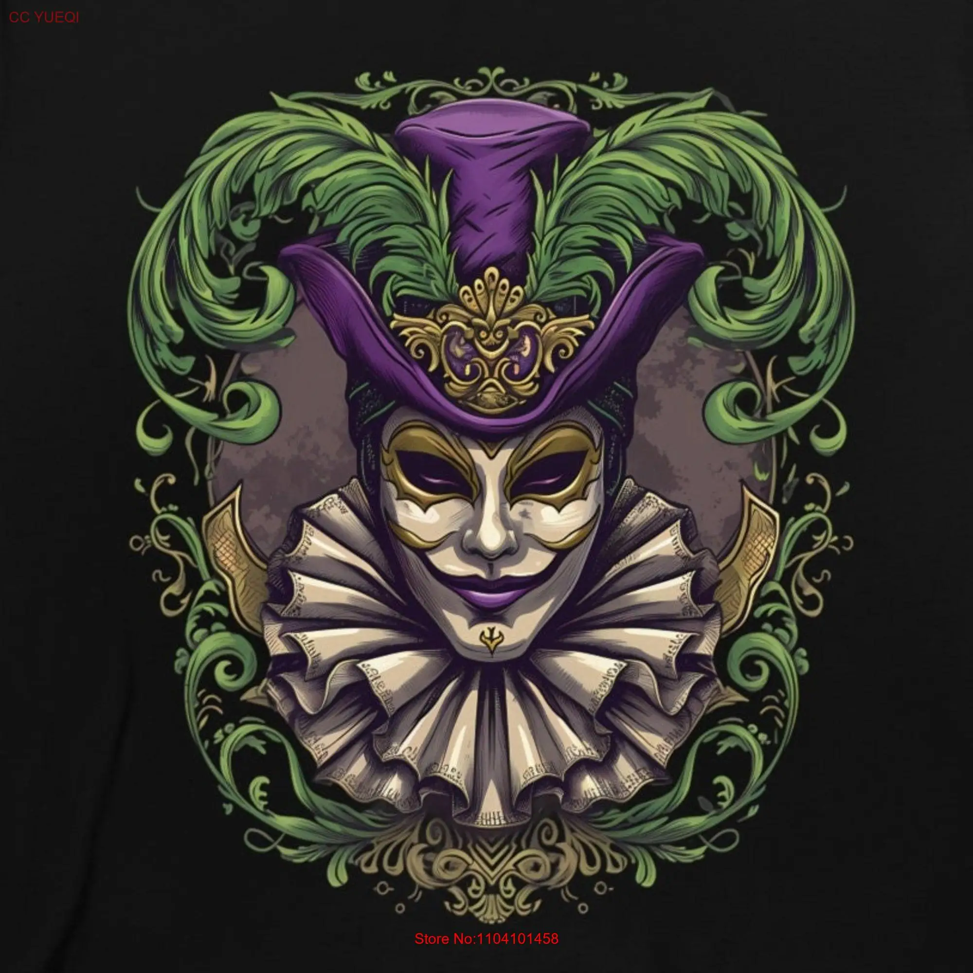 New Orleans Mardi Gras Carnivale Venetian Mask Triblend T Shirt long or short sleeves