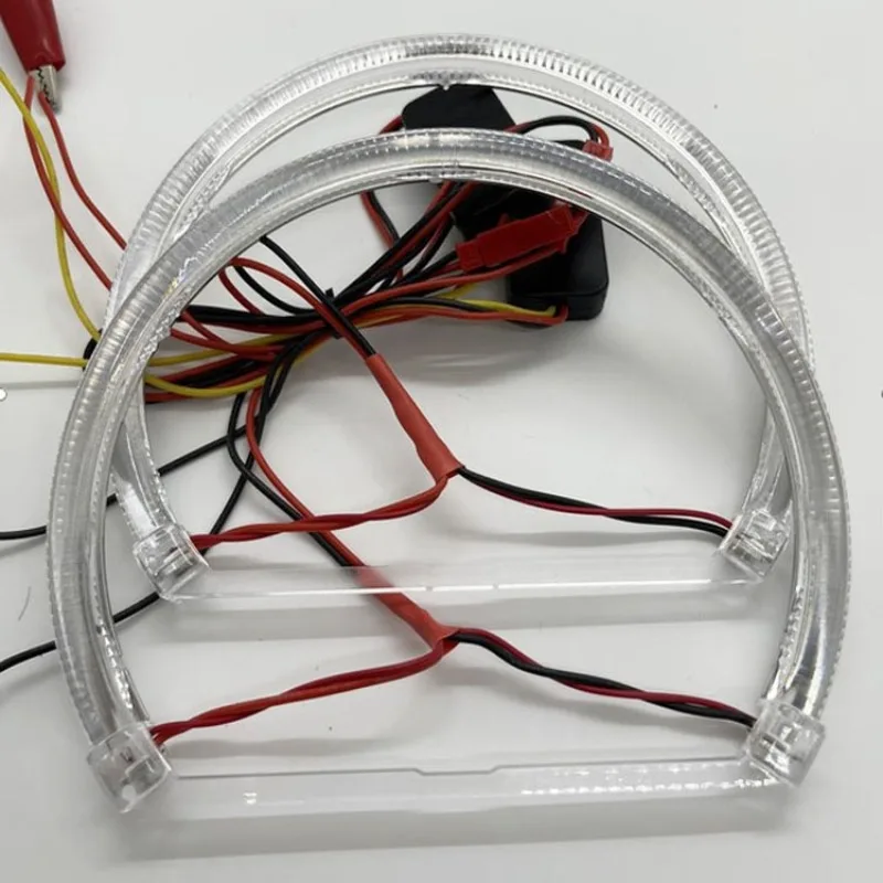 Комплект колец с круглым ангельским глазом, 2*131 мм + 2*146 мм, с акриловым покрытием, белые, желтые, янтарные, DRL, аксессуары для модификации автомобильных фар