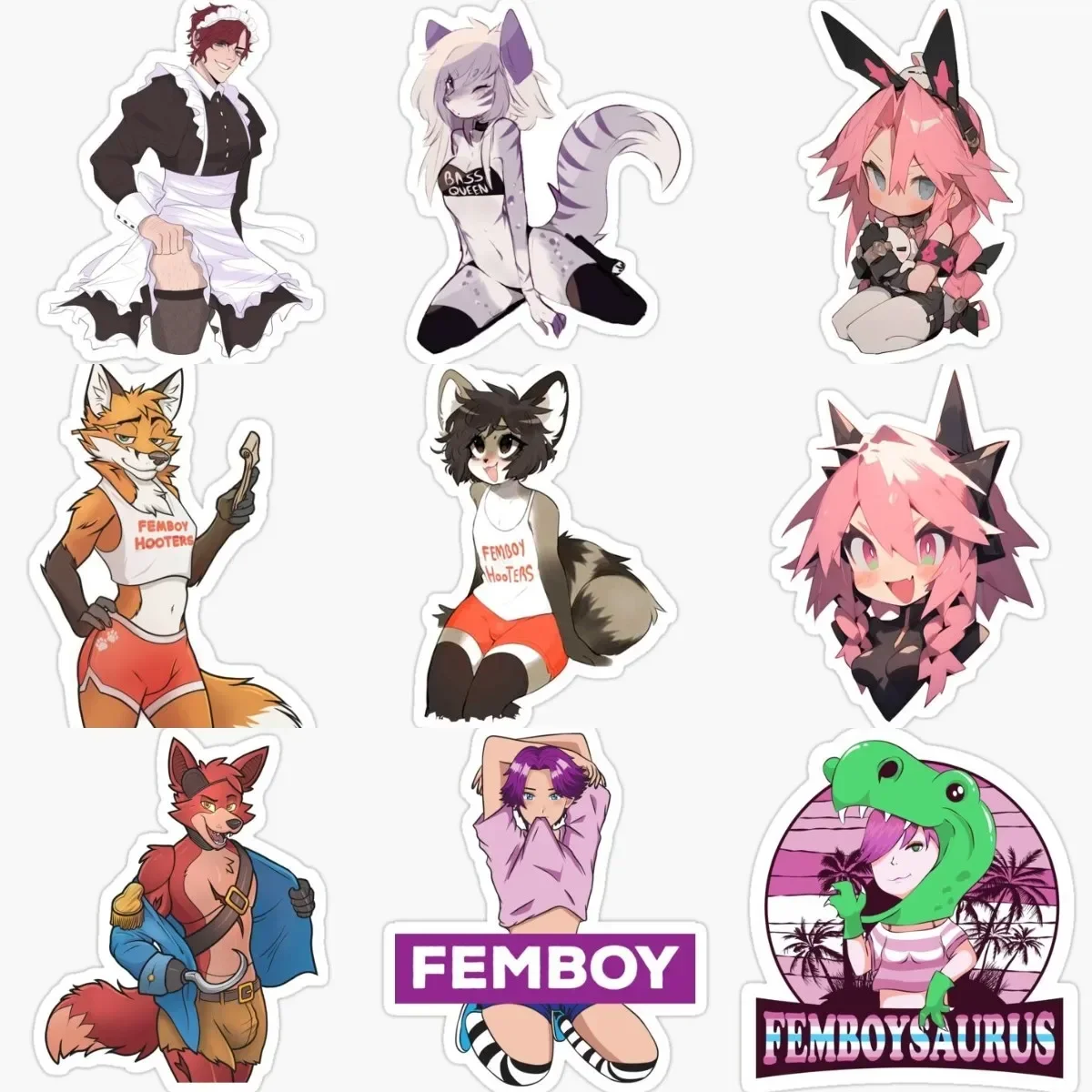 

Femboy аниме мультфильм креативная наклейка ноутбук кемпер велосипед грузовик окно автомобиль стена комната стол дверь водостойкая наклейка по индивидуальному заказу