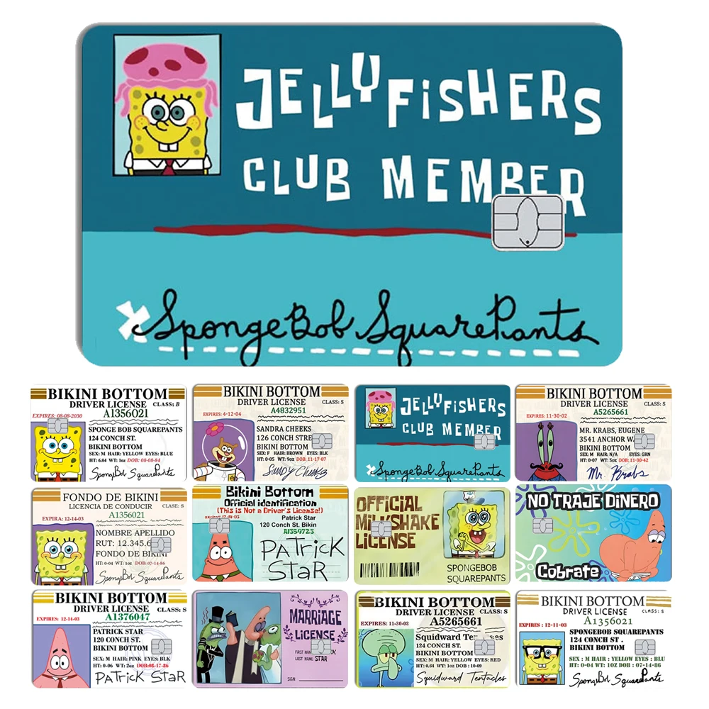 2026 Nieuwe Magic Shark Star Bob Geen Vervagen Cartoon Waterdichte Skin Cover Sticker Film voor Credit Debetkaart Grote Kleine Chip