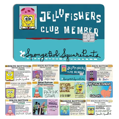 2026 New Magic Shark Star Bob No Fade Cartoon Waterproof Skin Cover Sticker Film for Credit Debit Card Large Small Chip