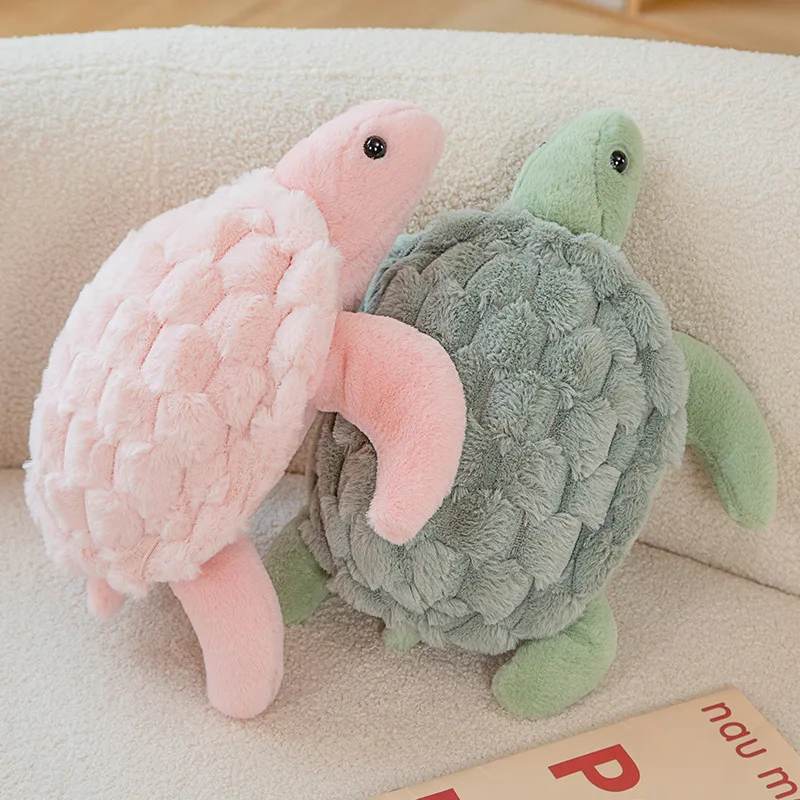 Oreiller en peluche tortue 28/38CM, joli oreiller en peluche poilu, Animal doux, coussin de canapé pour enfants, cadeau d'anniversaire pour bébé