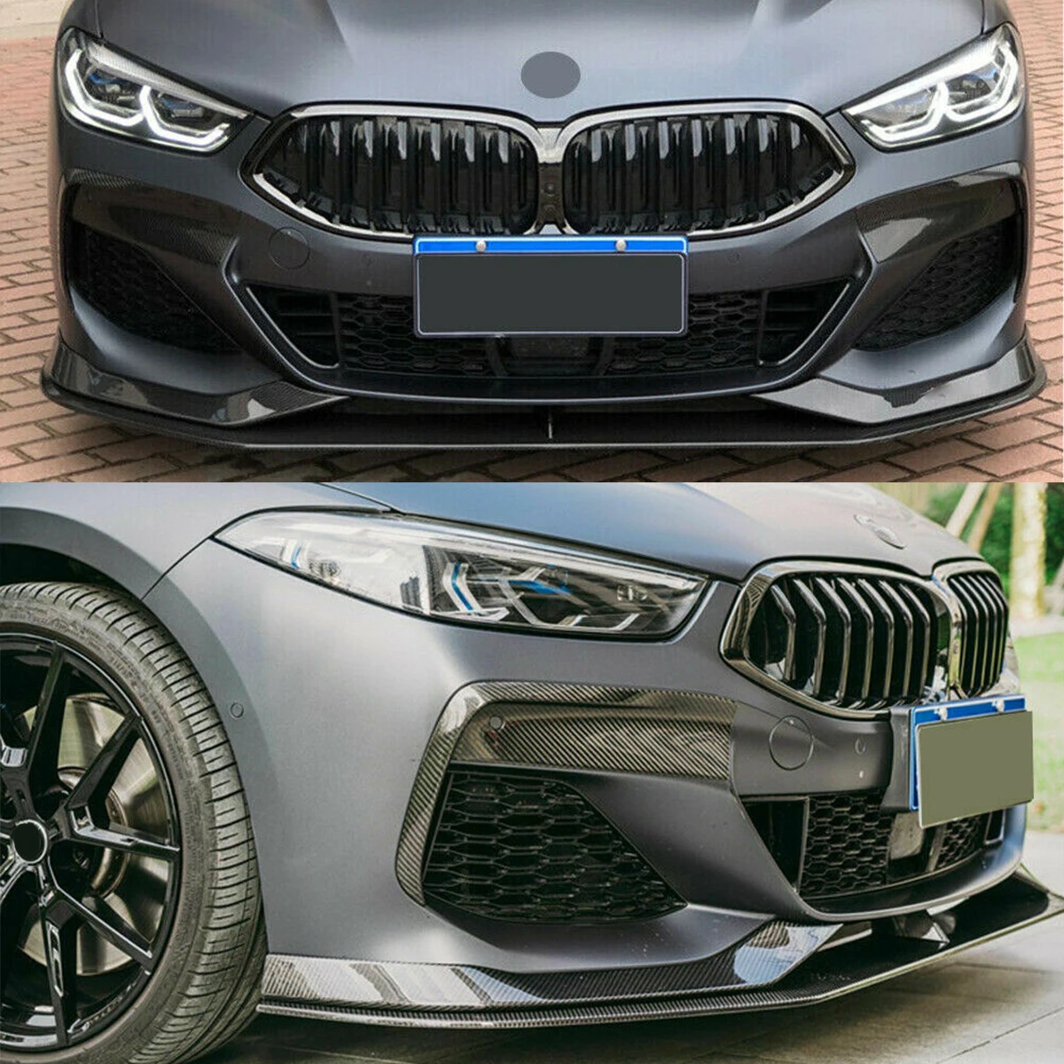 

For BMW 8 Series G14 G15 G16 M850i 840i 2018 2019 2020 2021 2022 2023 Front Bumper Lip Spoiler Splitter M Sport Carbon & Black