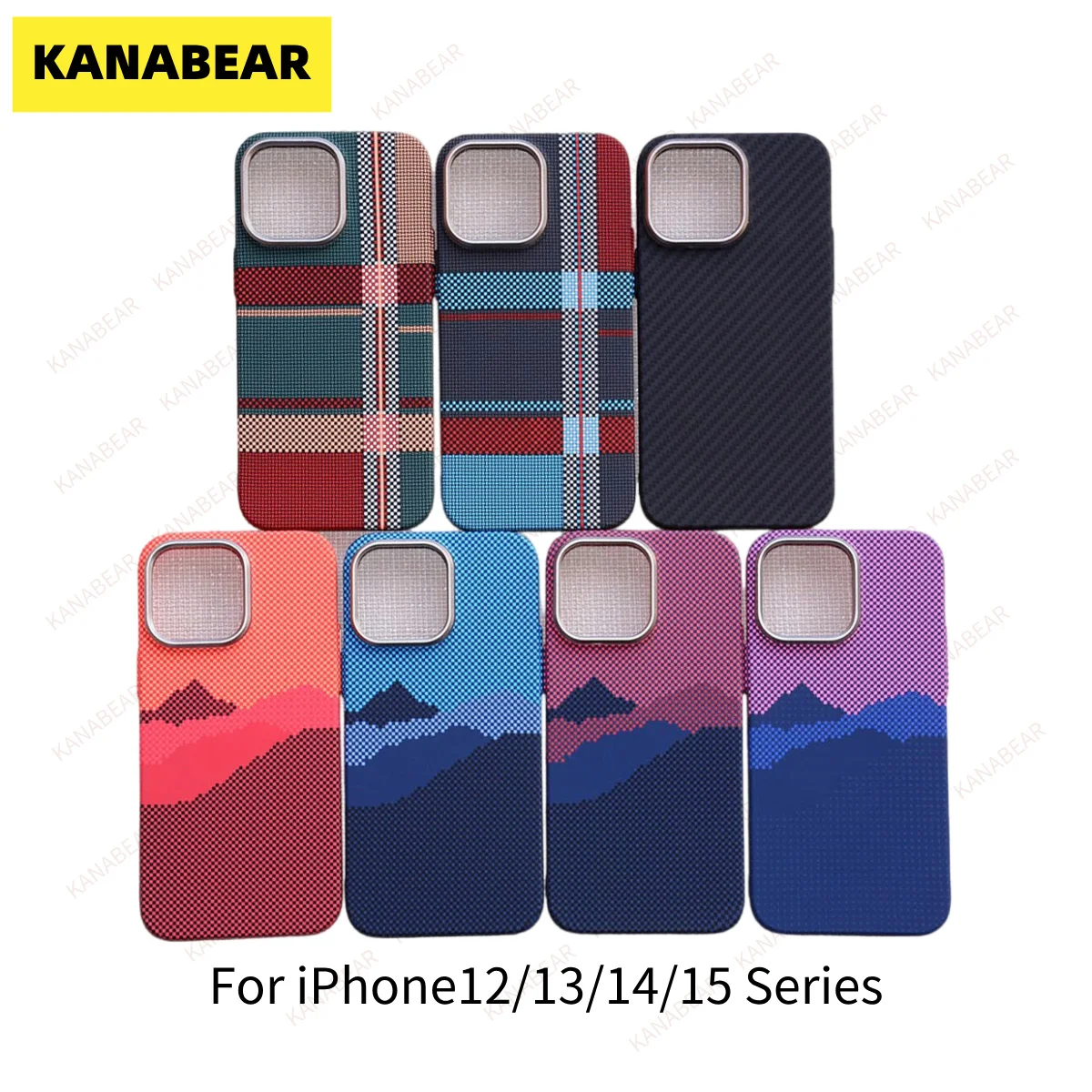 

Matte Karbon Back Case For iPhone 15 14 13 12 Pro Max Patterned cloud Hard pc+Metal Back Case Slim Cover For Magsafe Case