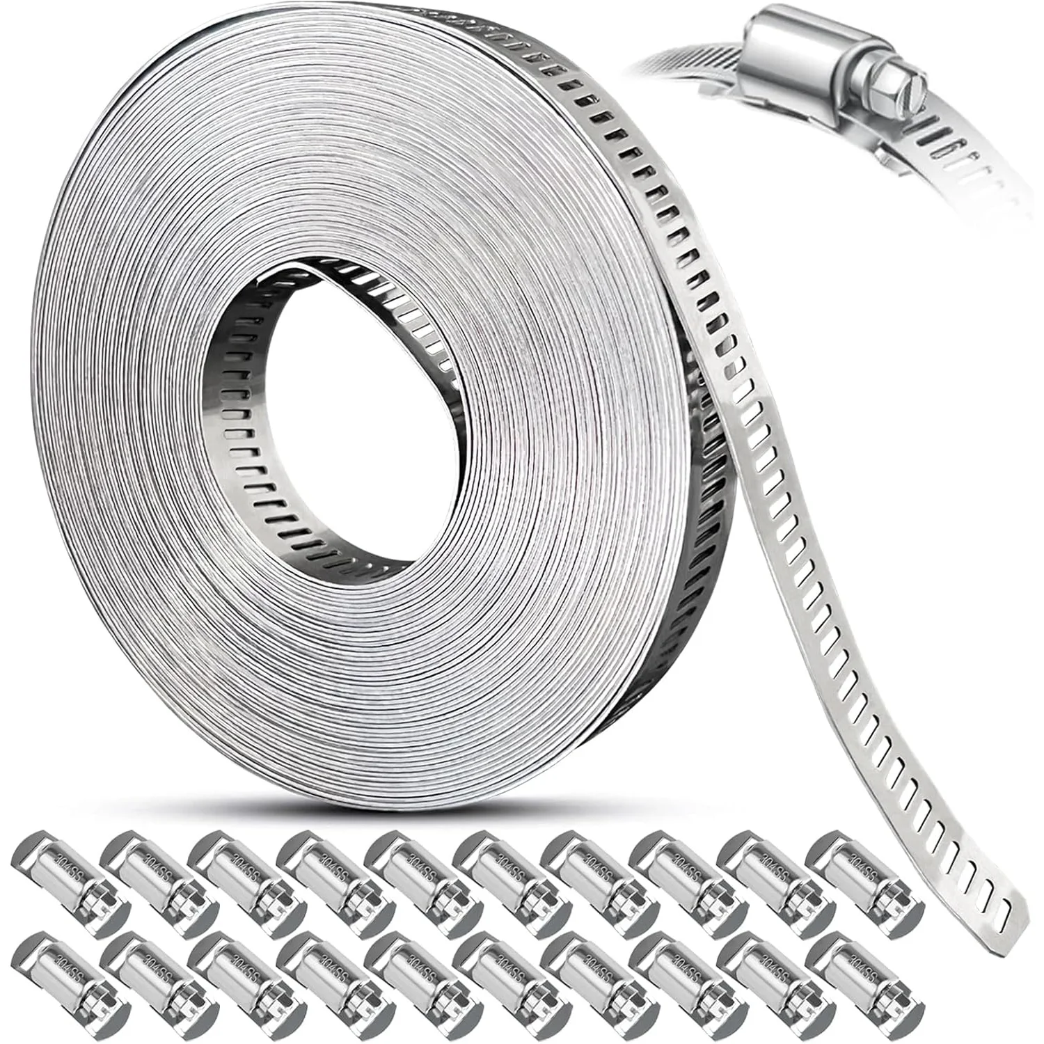Hose Clamp Assorted - Hose Clamps Stainless Steel, Large Worm
