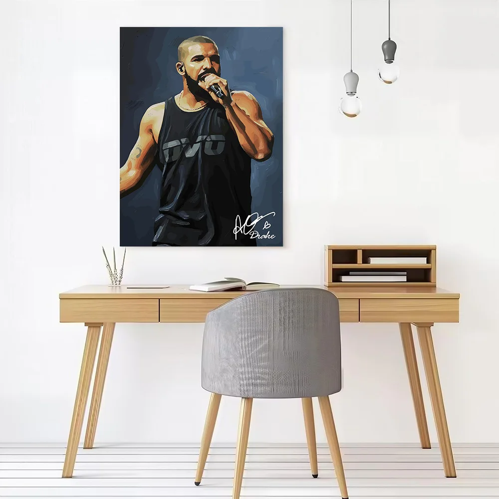 Drake Performing Painting Art Canvas Print Perfect Gift for Fans Lovers Personalized Wall Art Poster for Home Decor Accessories