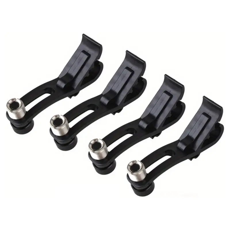 Drum Microphone Clamp(4Pcs), Shock-Mount Design- Sturdy And Versatile For Professional-Grade Sound Quality Drum Hoop Mounting