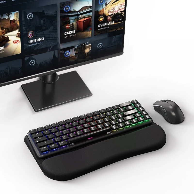 Ergonomischer Tastaturständer mit Silikon-Handballenauflage, Neigbarer Desktop-Ständer für Mechanische Tastaturen, Büro und Gaming, Schwarz-Grau – Detail 8