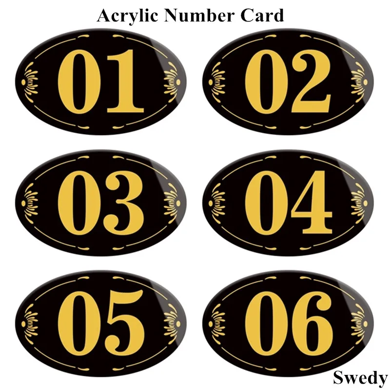 

Restaurant Table Numbers Card Tags 01-100 Acrylic Number Holder Stickers Door Number Plate Number Paste Card