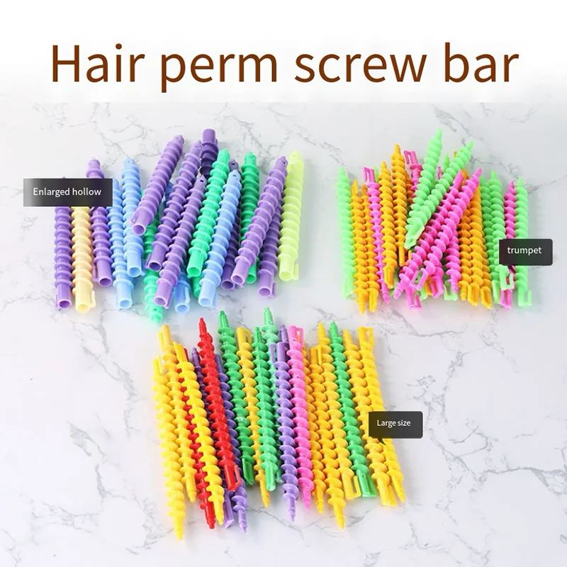 20 pz/30 pz nuova dimensione della vite Hollow Solid Curling Iron Screw Bar forniture per capelli Cold stiring Bar Tools Barbershop