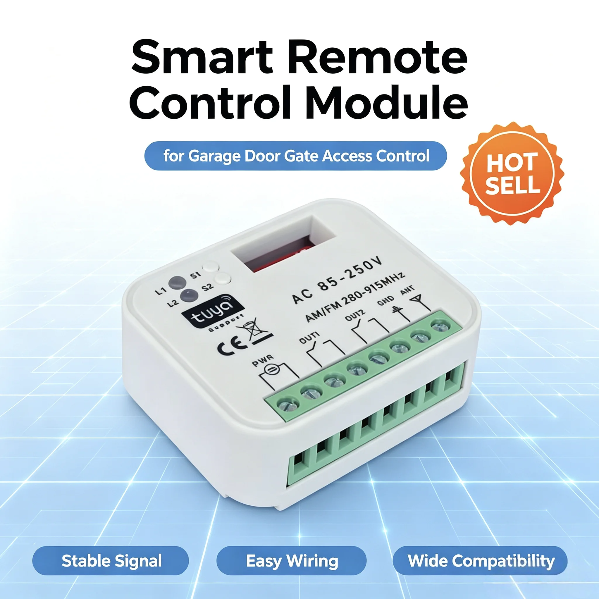 Tuya Smart WiFi RF Relay 2CH 280-915MHz Wireless Remote Control Switch Receiver Smart Home Gate Light Control Module