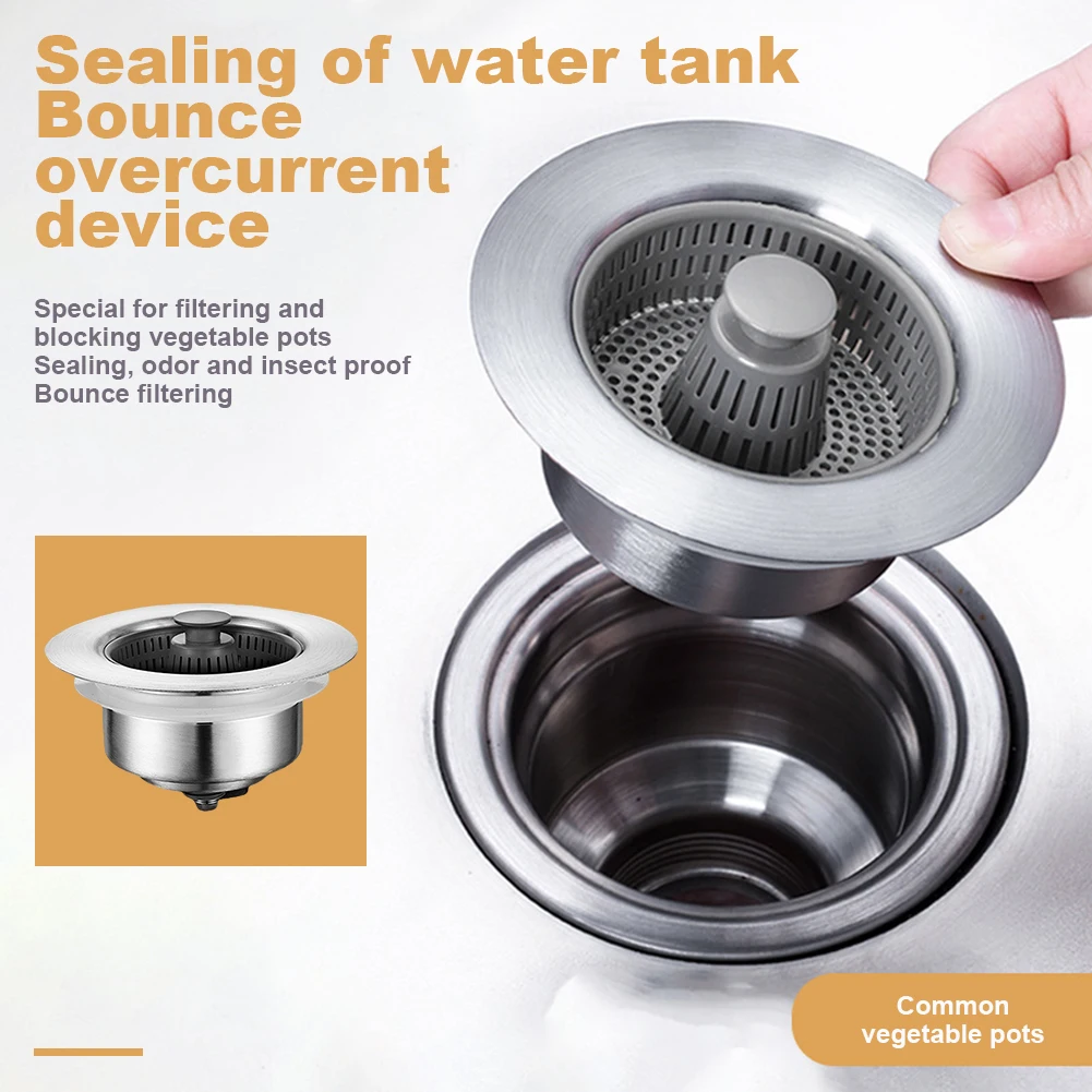 Household Stainless Steel Sink Filter Fast Drain Sink Deodorant Filter For Home