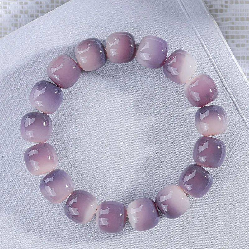 

New Taro Purple Selection Natural Bodhi Root Bracelet For Female Students With Sweet And Elegant Style