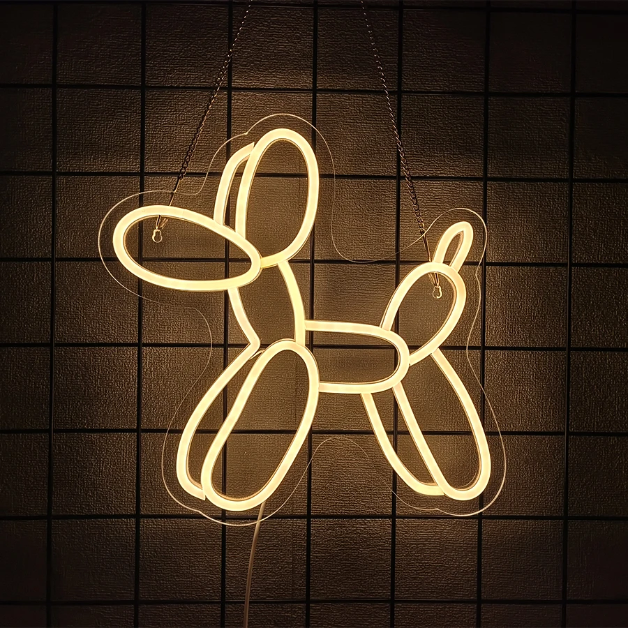 Balloon Puppy Neon Sign For Wall Decor, Dog Neon Light Perfect For Holiday And Birthday Gift, Party Decor, Room, Bar, Restaurant