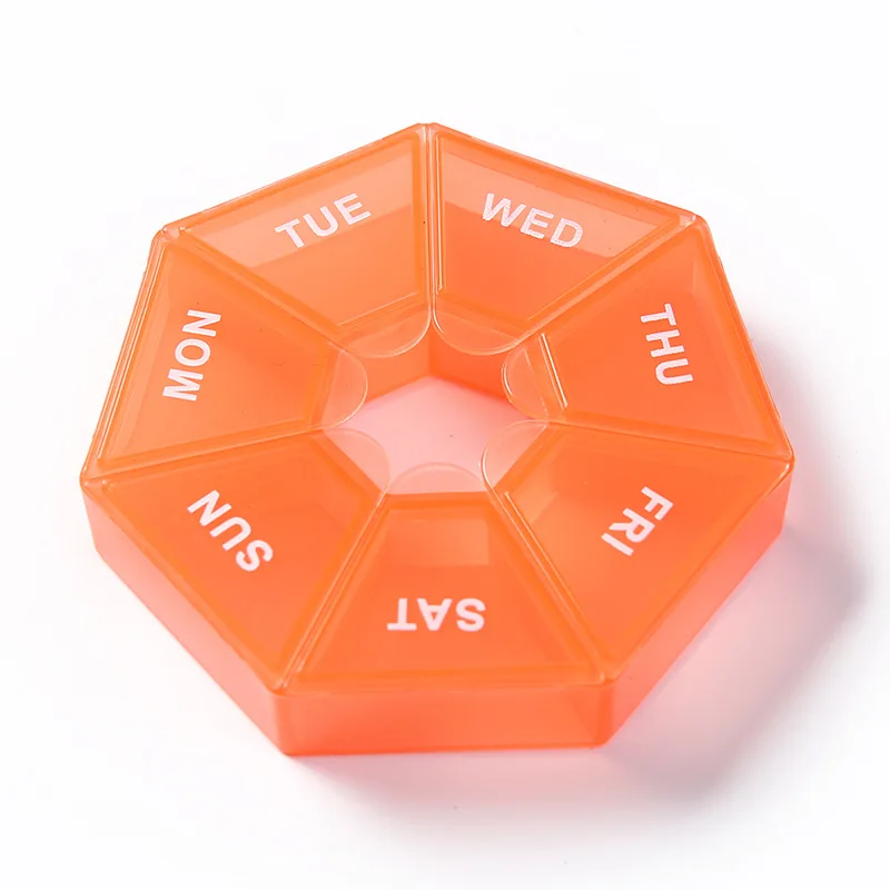 Tragbare Reise-Mini-Pillenetuis mit 7 Tagen und 7 Gittern, Organizer für Tabletten, Pillen, Aufbewahrungsbehälter für Medikamente, Vitamin, Fischöle – Detail 11