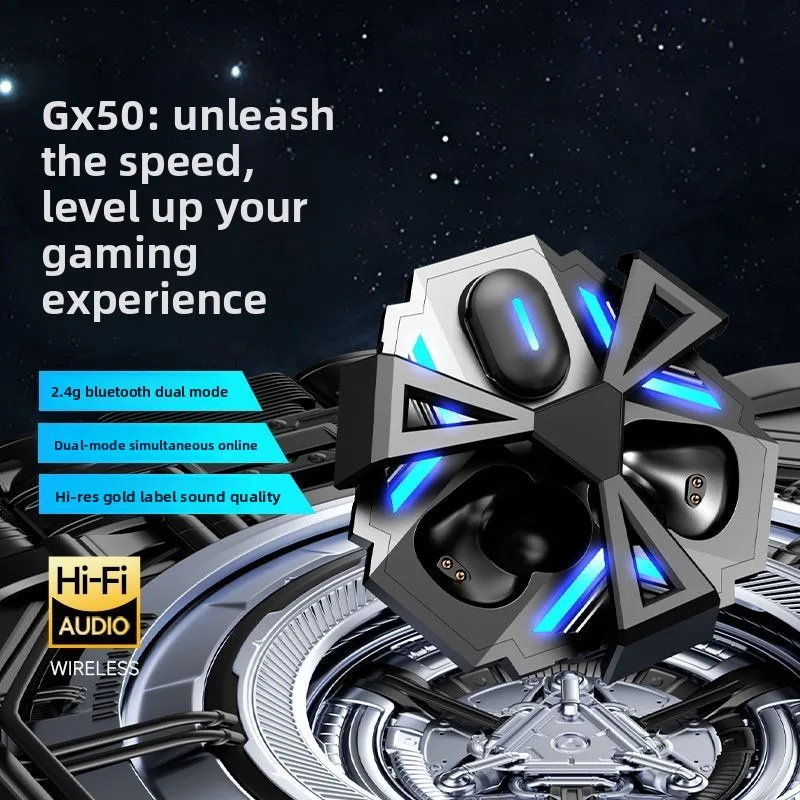 

Cool Cyberpunk Style Bluetooth 2.4G Wireless Dual-mode Gaming Headphones Low Latency Headsets For Tablet Android iPhone Computer