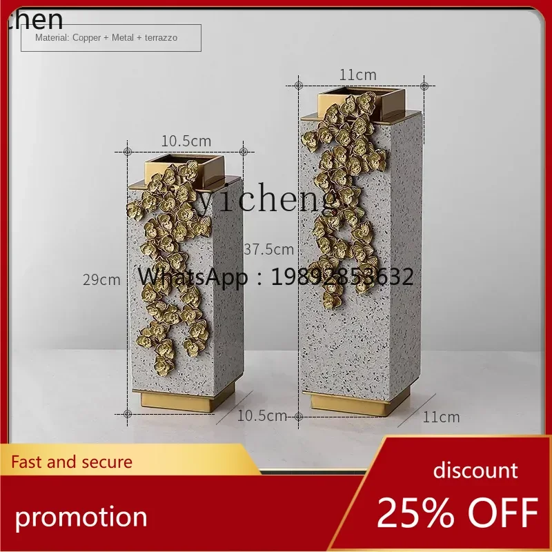 YFY  Z Light Luxury Vase Decoration Living Room TV Cabinet Hallway Dried Flower Flower Arrangement Vase Creative Ceramic