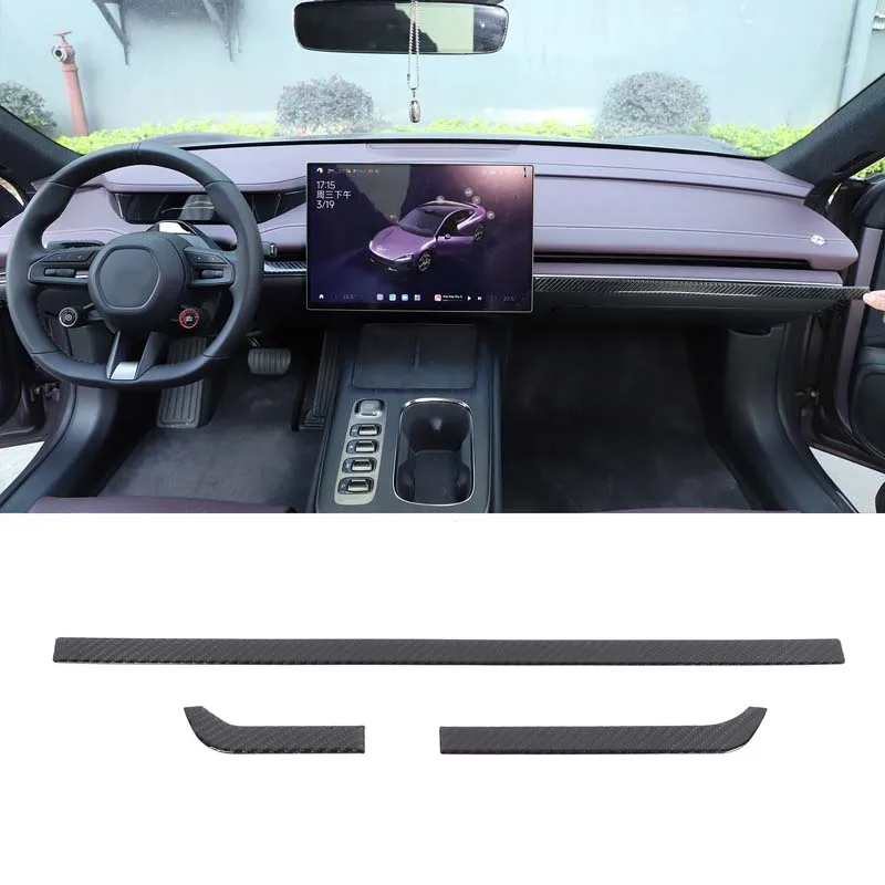 

For Xiaomi SU7 2024+ Soft Carbon Fiber Center Control Decorative Strip Automotive Interior Modification Accessories