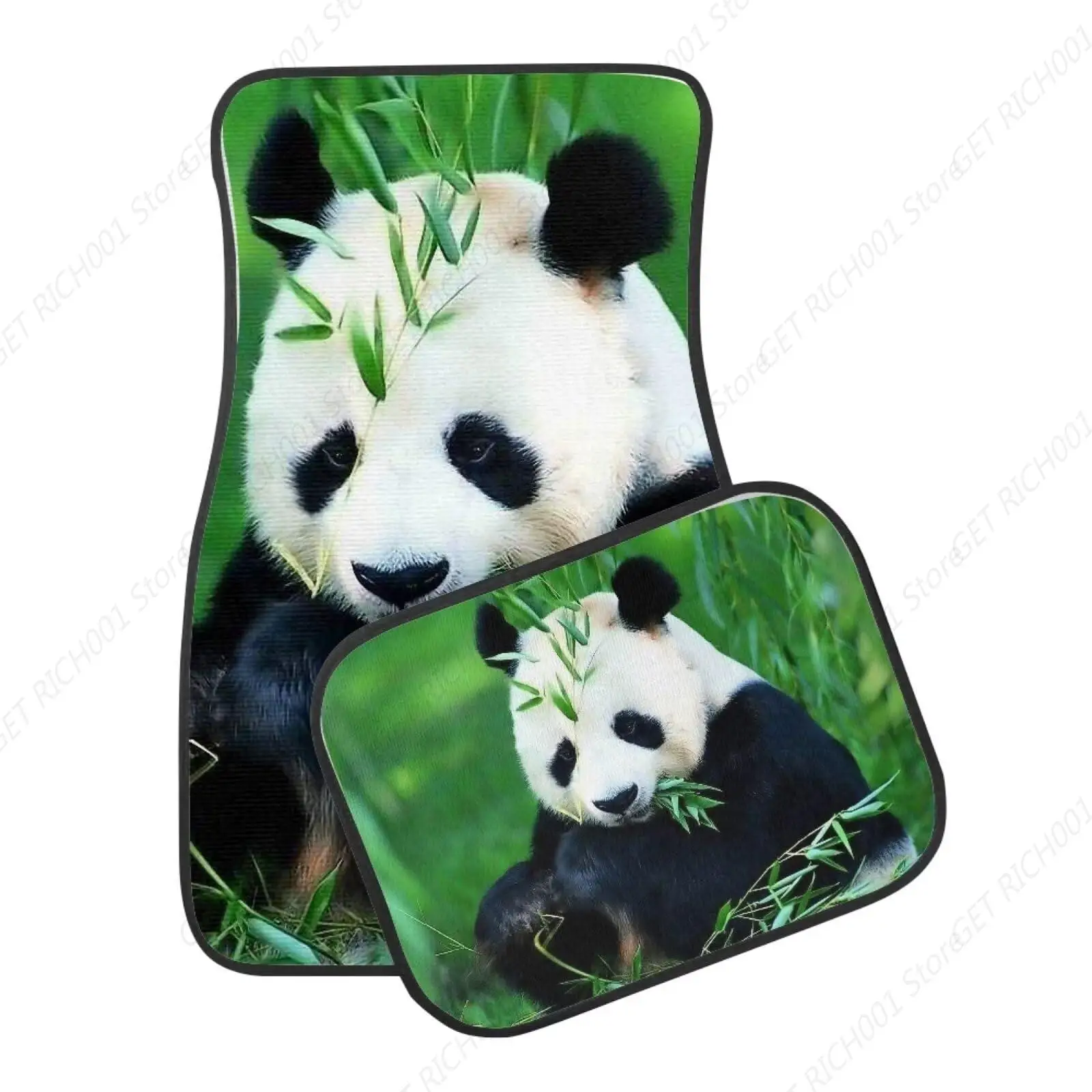 Alfombrillas Bambú Panda Para Coche، Alfombra Antislizante، Juego Completo 4 Piezas، Ajuste Universal Para Camions، SUV Y Fur