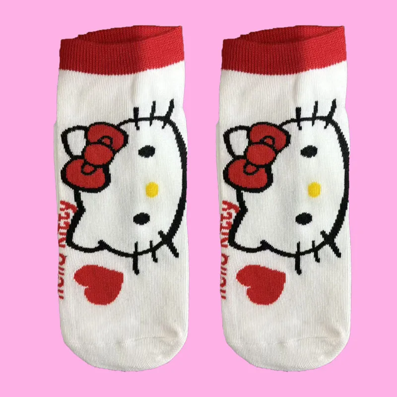 1/5 paar Sanrio Hello Kitty Cartoon Anime Leuke halfhoge sokken voor dames