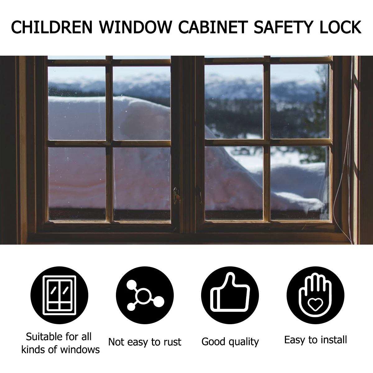

Stainless Steel Baby Security Window 181Mm Cable Restrictor Home Supplies Door Locking Device Window Security Chain Lock Cable