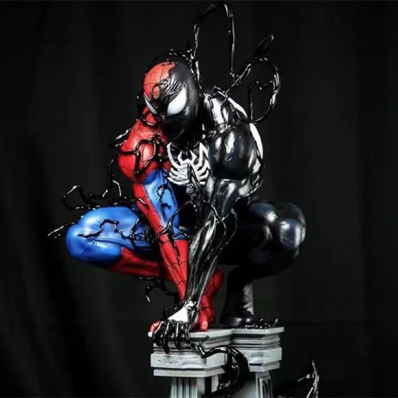 Marvel Symbiote Spider Man Venom Up Collectible Statue Model Action Figure For Marvel Fans Desktop Display Decor view 2