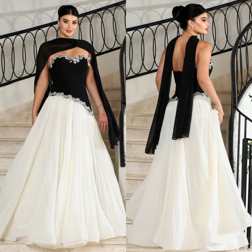 

Customized Elegant Fashion Jersey Rhinestone Pleat A-line Strapless Long Dresses Bespoke Occasion Dresses Modern Style Formal