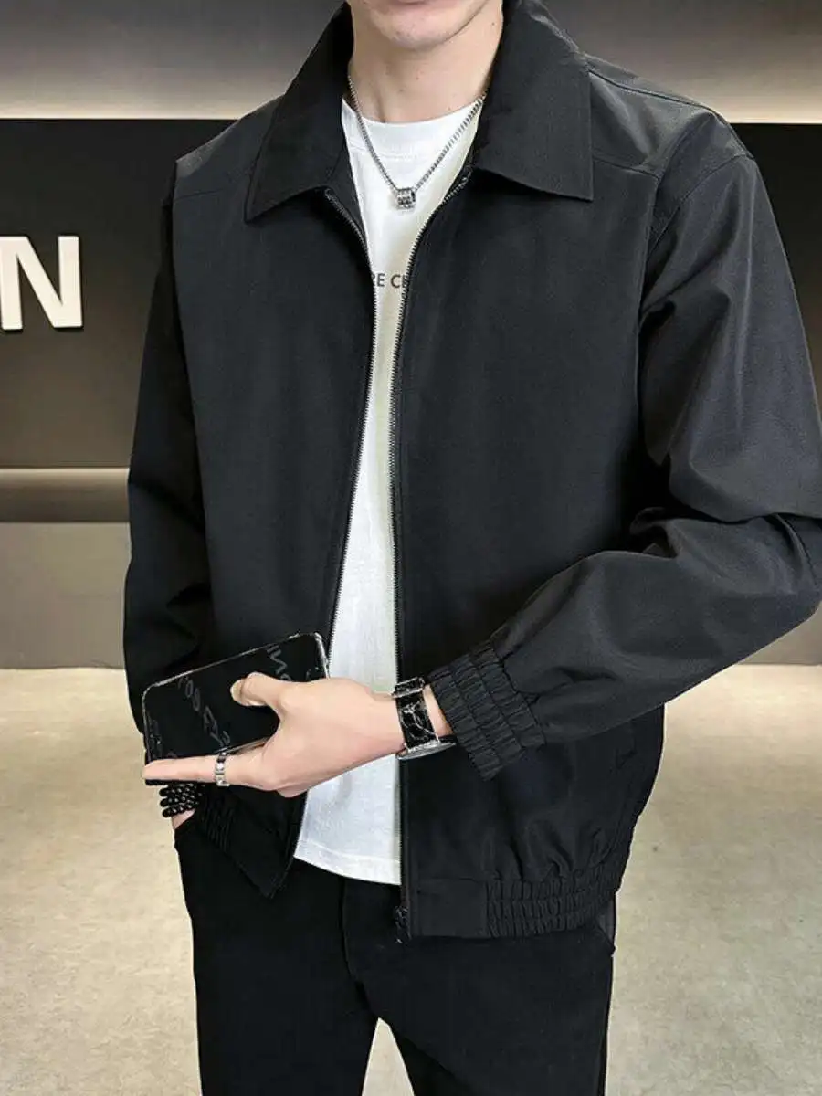 

Loose Casual Men's Jaet Collared Spring Autumn Streetwear Admin Workwear Comfortable Lightweight Fce Lined Outerwear