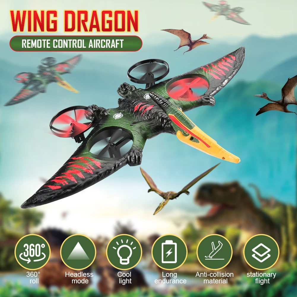 Drop Resistant Remote Control Pterosaur Remote Control Aircraft Foam Aircraft UAV Simulation Dinosaur Glider UAV Holiday Gift