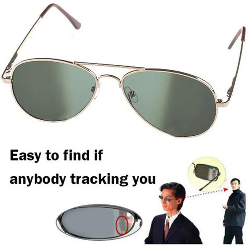 

Anti UV Anti-Tracking Sunglasses Anti-Track Monitor Sunglasses Rearview Sunglasses Black Glasses Security Mirror bug detector