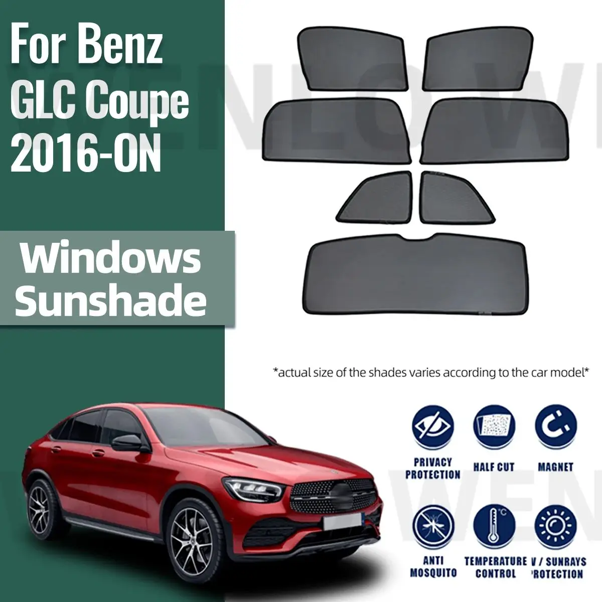 For Mercedes Benz GLC Coupe 2017-2023 Car Side Window Sunshade Windshield Sun Shade Solar Protection Parasol Children Curtains