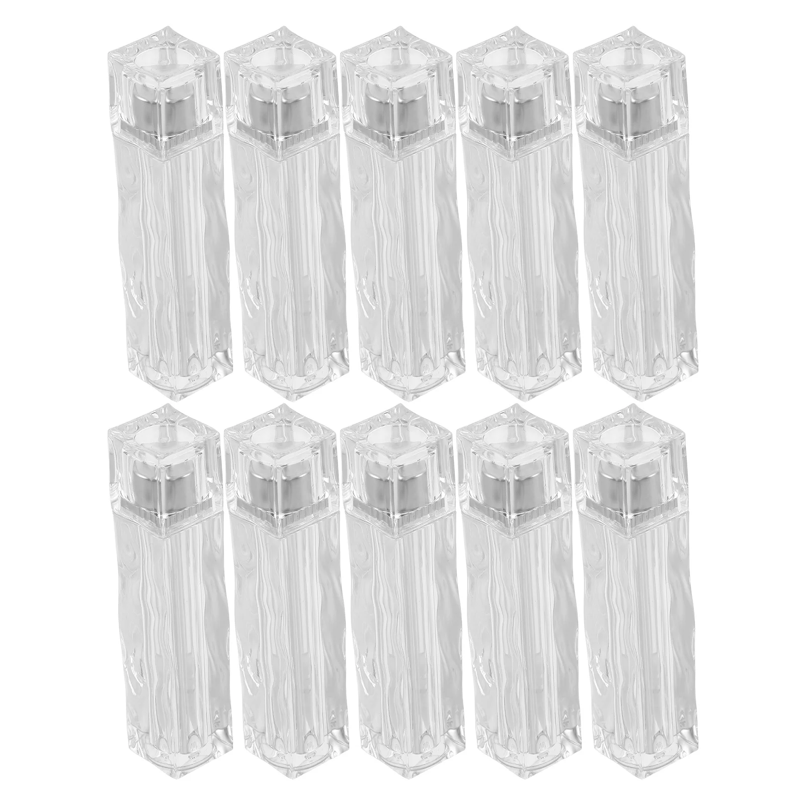 

10pcs Transparent Empty Reusable Clear Plastic 3.5Ml Refillable Oil Bottles Diy Brush Applicator Portable Square