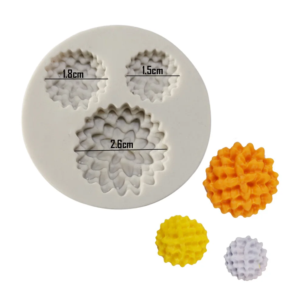 Kinds Daisy Sunflower Heart Silicone Mold Cordyceps Stamen Soft Pottery Clay Dry Pace Sugarcraft Fondant Moule Silicone M2904