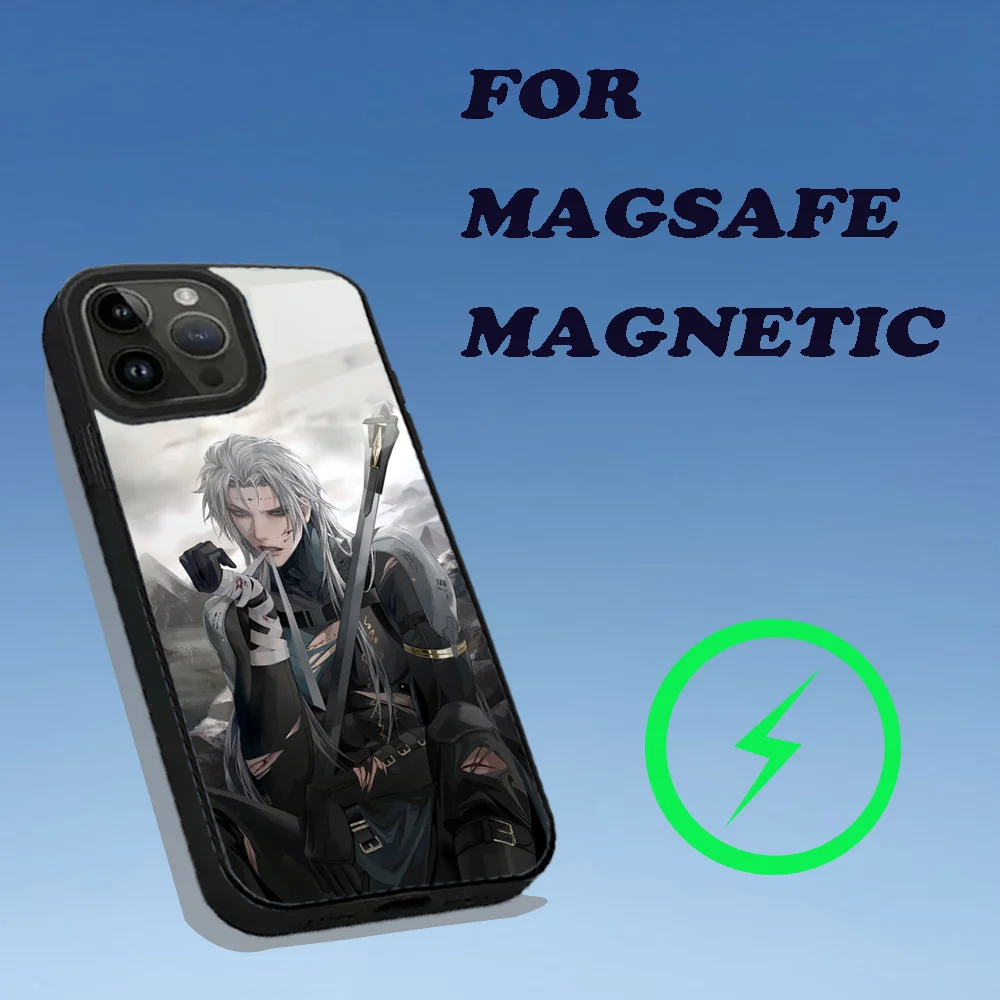 حافظة هاتف Game Wuthering Waves لهاتف iPhone 15,14,13,12,11,Plus,Pro,Max Mini Magsafe شحن لاسلكي مغناطيسي