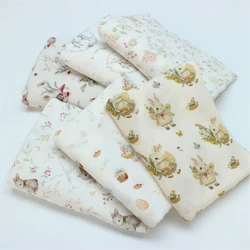 Rabbit Double-Layer Cotton Gauze Crepe Fabric, Spring/Summer Air Conditioning Blanket Small Quilt Children's Clothing Clothh