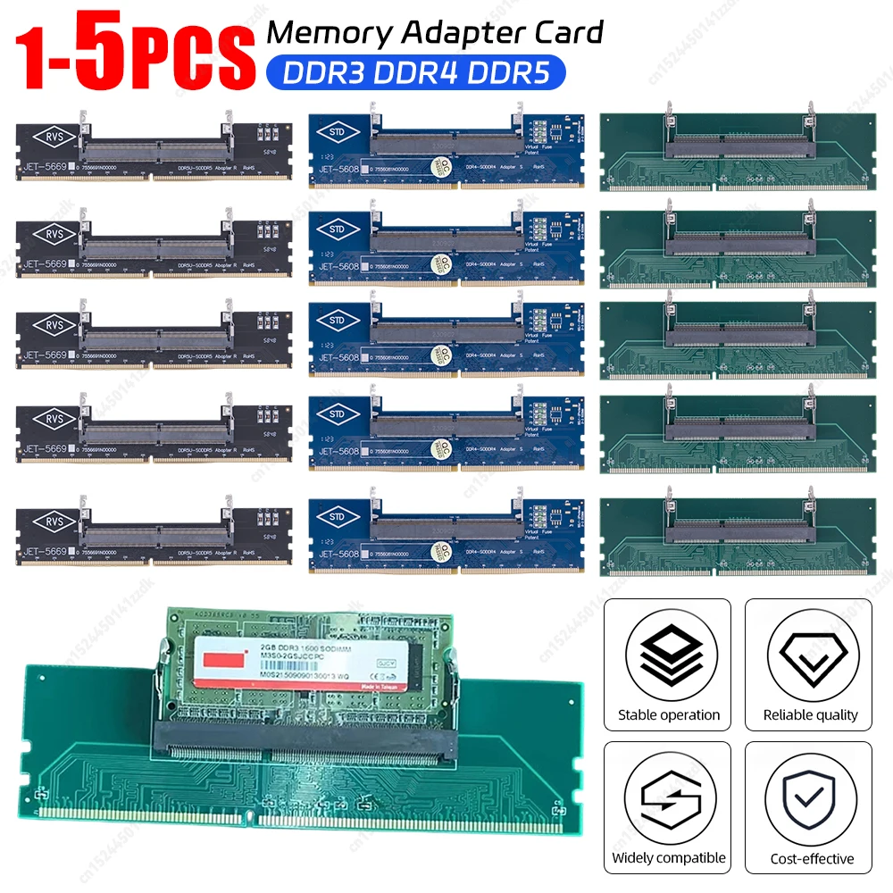 

1-5 шт. DDR4 DDR3 разъем оперативной памяти для ноутбука к настольному компьютеру SO-DIMM к ПК DIMM DDR3 DDR4 карта адаптера памяти
