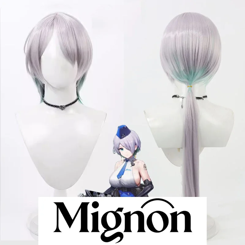 Déesse de la victoire: NIKKE Brid cosplay perruque bicolore dégradé long cuir chevelu en silicone cadeau d'Halloween