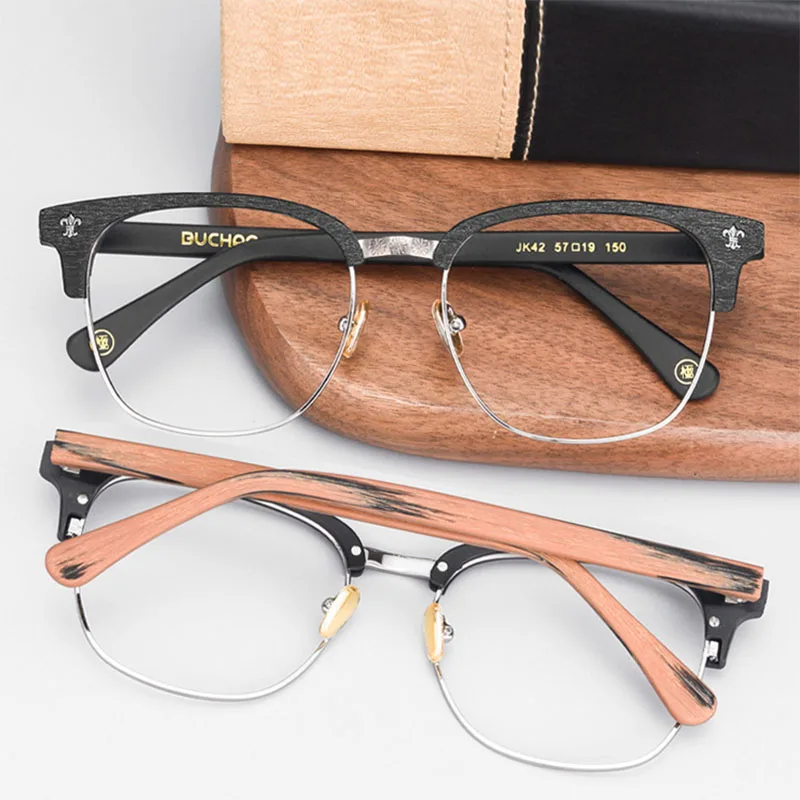 CHFEKUMEET 155mm Wide Big Glasses Men Fashion Wood Prescription Optical Grade Glasses Frames Eyeglasses Eyewear gafas graduadas