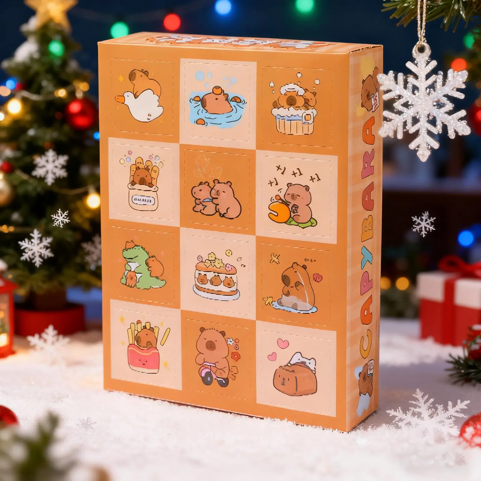 

Рождественский календарь обратного отсчета на 2025 год, украшение в виде капибары, мини-модель капибары, календарь обратного отсчета для мужчин, женщин, мальчиков и девочек