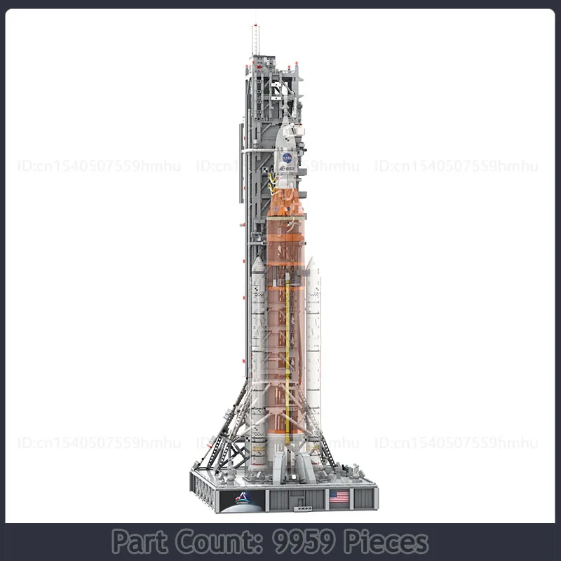 Space Series Moc Building Block Moon Rocket Technology Bricks Mobile Launcher Model Science Concept Toys Creative Gifts