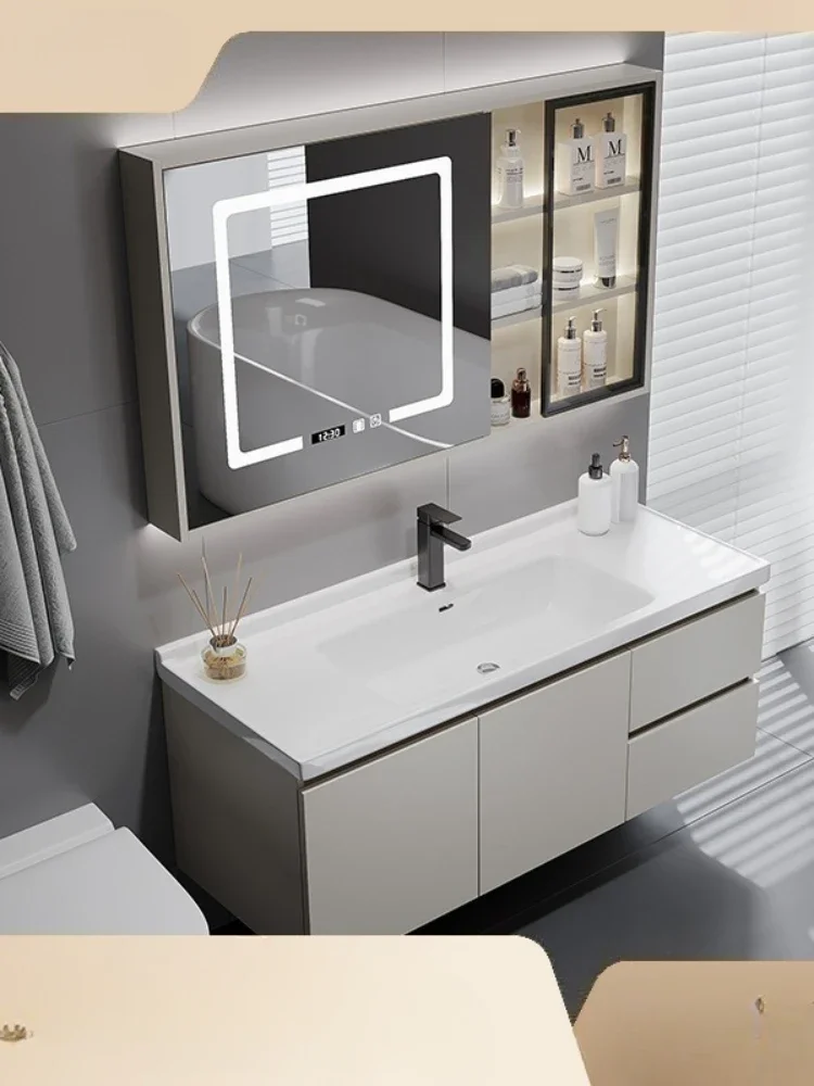 

Ceramic integrated basin wall-mounted bathroom cabinet simple toilet washbasin hand washing table basin cabinet facto