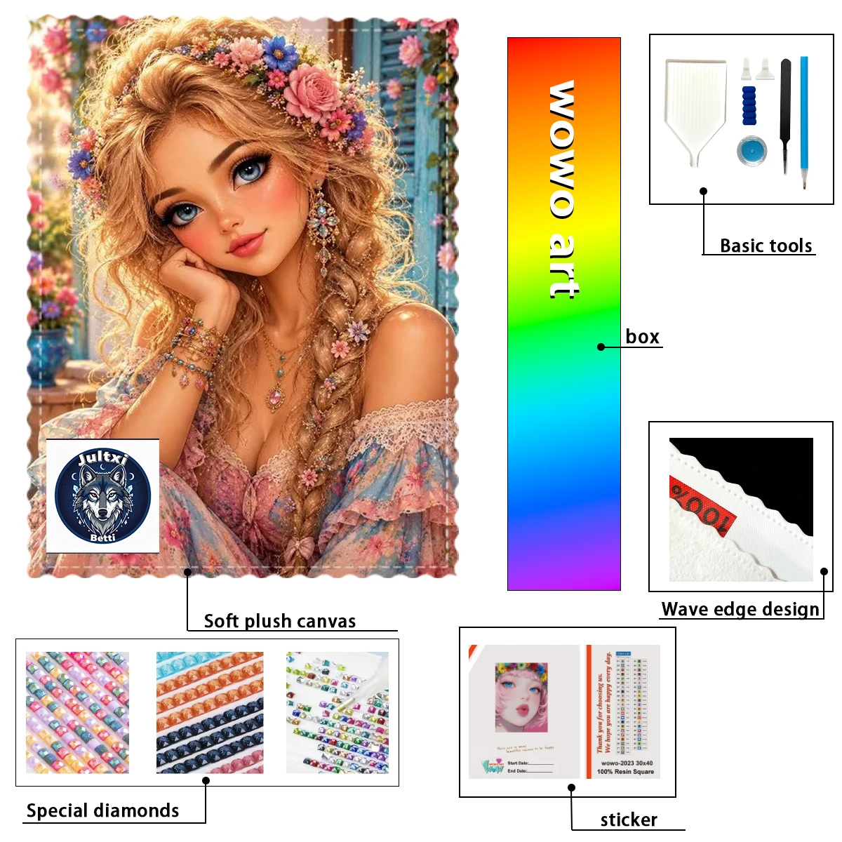 【Betti_ Diamond Art】Colección de chicas hermosas AB Rhinestone FD Rhinestone Perfect Resin Diamond