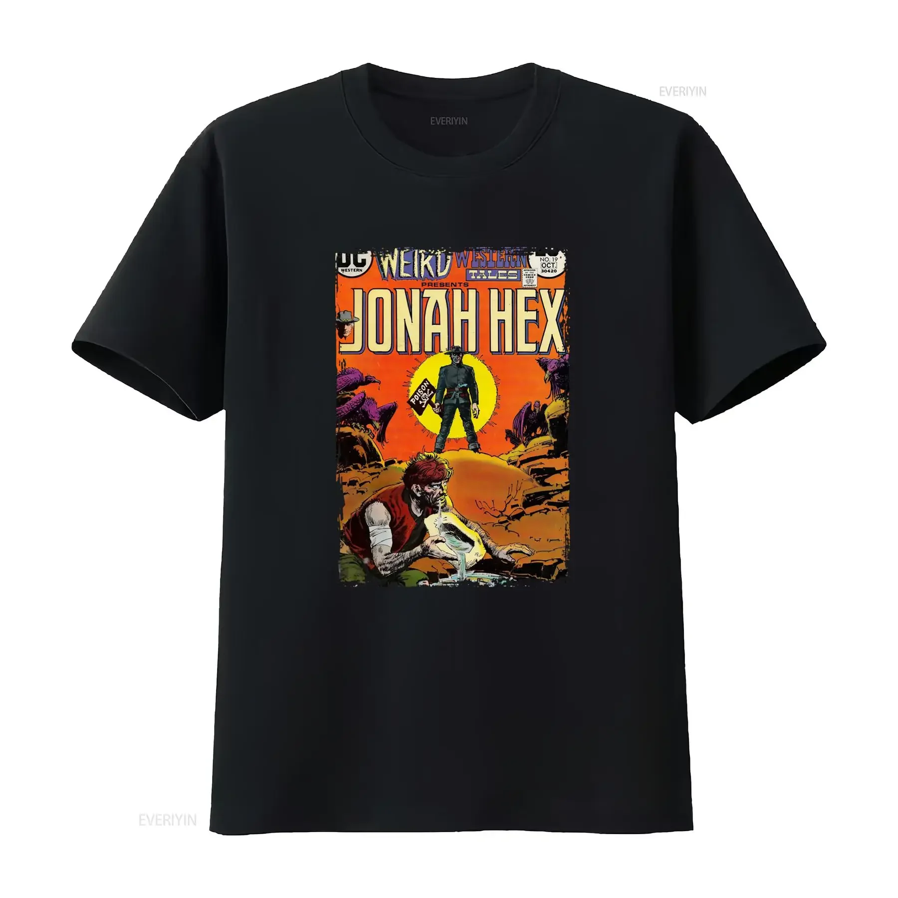 Camiseta Jonah Hex Comics Issue 19, diseño vintage de aventura occidental, estilo vintage, lavado, elegante, ropa de calle, suave, unisex, versátil