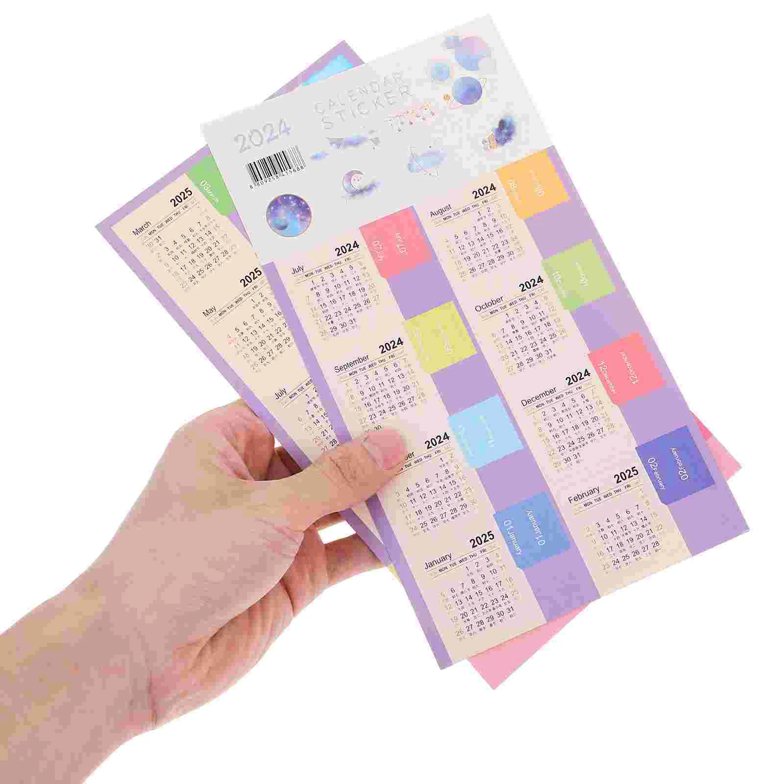 Year Calendar Index Sticker Monthly Planner Stickers 2024-2025 Tabs Notepad Indexes Teacher Label Applique