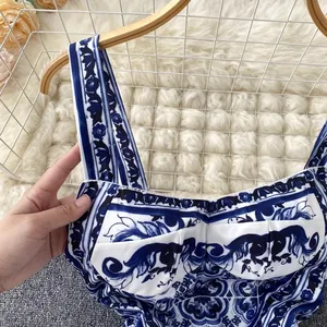 Kadın v yaka-kırmızı-mavi-beyaz baskı-kayış-spagetti tatil maksi elbise, yaz pist çiçek baskı tatil elbiseler uzun 8 en çok satan, elbise, çiçekler, mavi no. 1