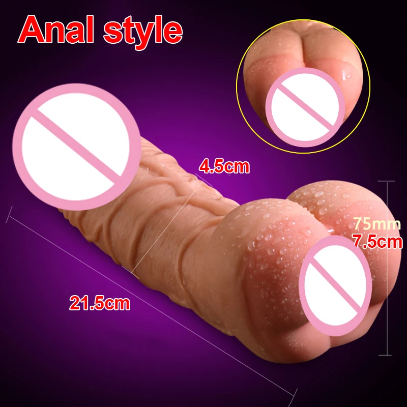 Big Dildo Realistic Vagina Enlarger Sleeve Pussy for Men Huge Soft Dick Erotic Anal Male Masturbator Cup Sex Toys for Unisex Gay