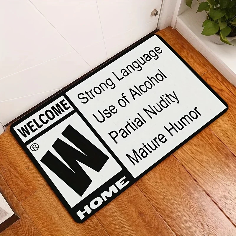 1PC Interesting Phrase Door Mat Non-slip Rug Entrance Floor Decorative Washable Carpet Wrinkle-Resistant Door Mat Kitchen Mat